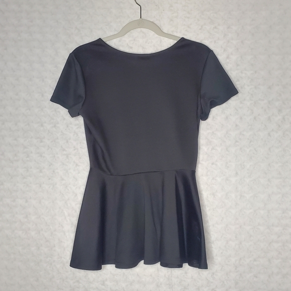 Charming Charlie Black Peplum Top - Picture 4 of 5